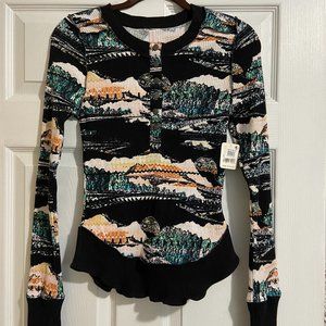 NWT Free People - Rally Printed Layer (Size L)